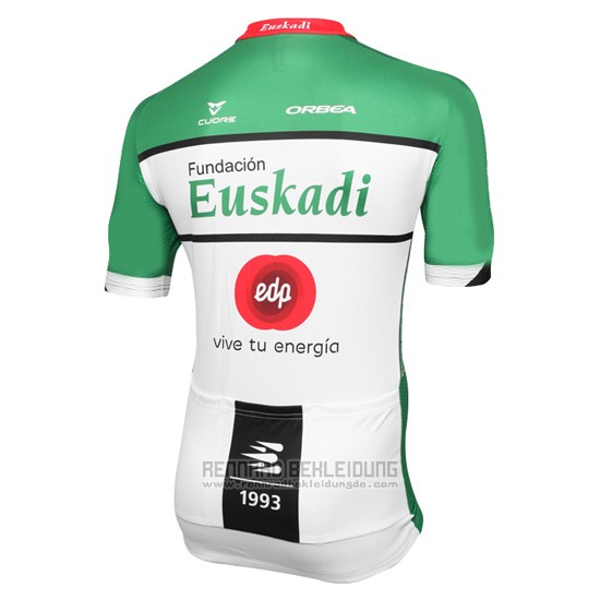 2016 Fahrradbekleidung Euskadi Shwarz und Grun Trikot Kurzarm und Tragerhose